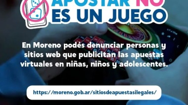 El Municipio de Moreno lanzó un portal de denuncias contra la publicidad de apuestas virtuales en adolescentes