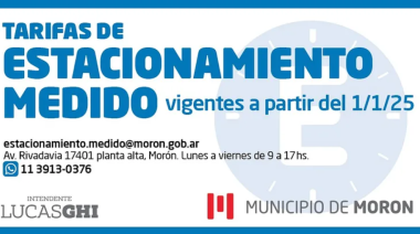 Morón informó los cambios en las tarifas del estacionamiento medido