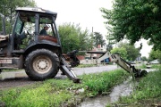 Pilar: Operativo en Lagomarsino frente a las intensas lluvias